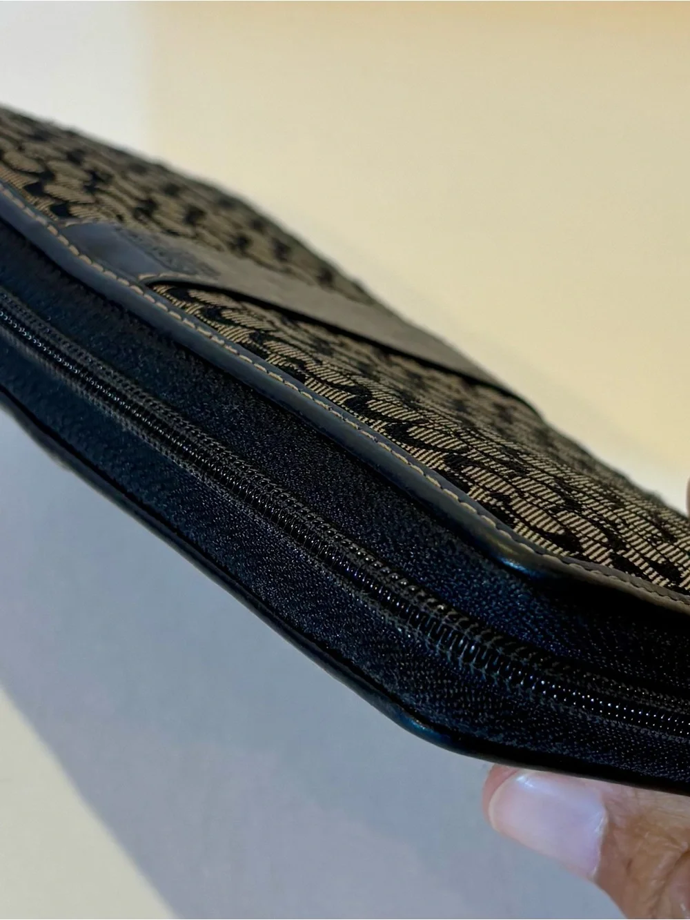 Coach Leather ware  Black and Gray Signature Zip Around Wallet